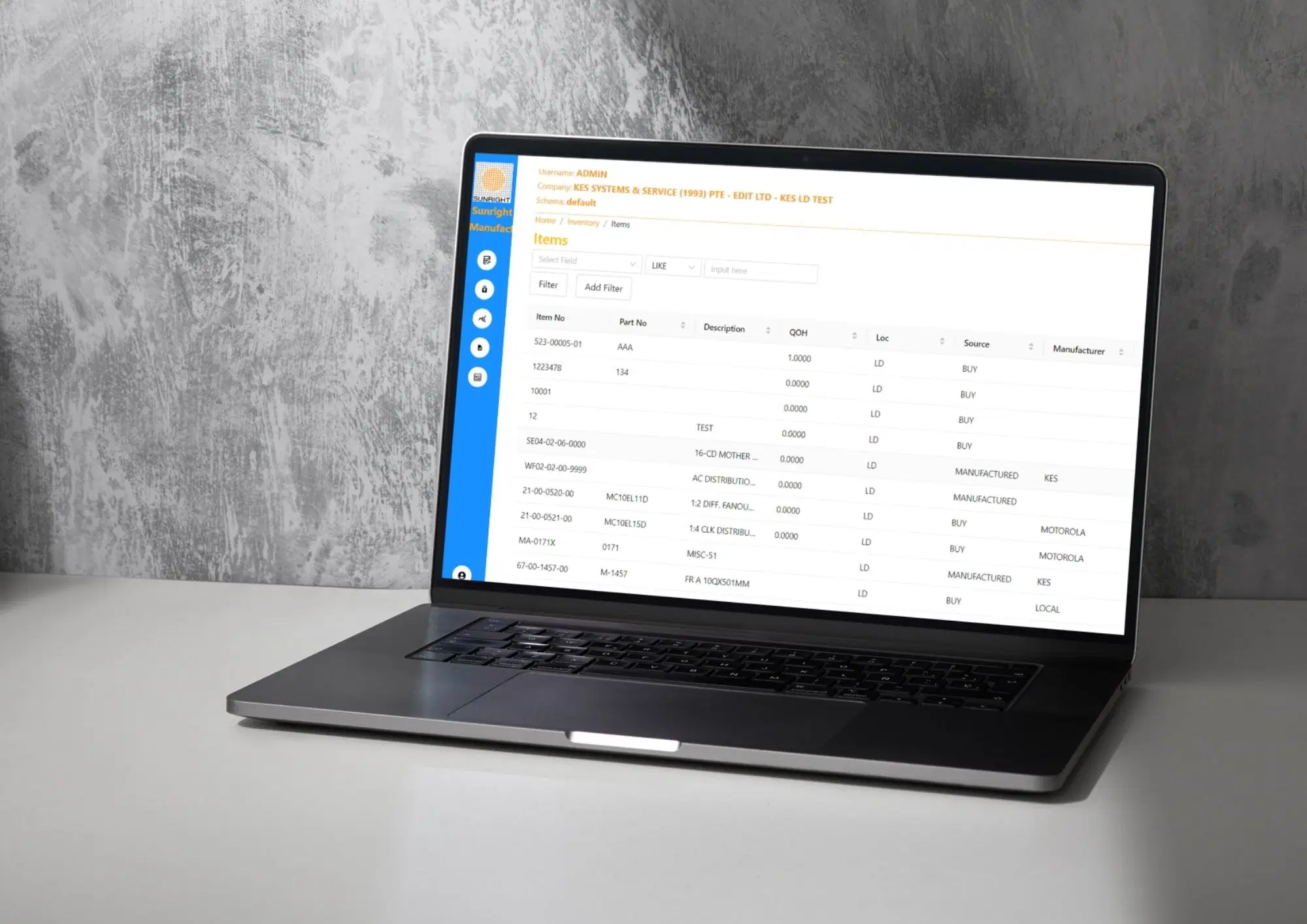 ERP Dashboard project screenshot